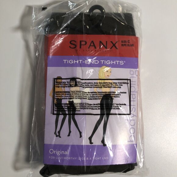 Spanx Tight-End Tights Women’s C Green Ripe Olive Original Opaque Shaping New - Picture 2 of 9